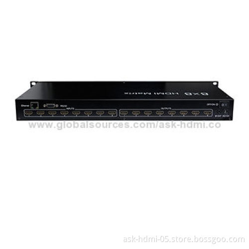 Full HD 1,080P 8 x 8 HDMI Matrix with Extra Infrared Extension ReceiverNew
